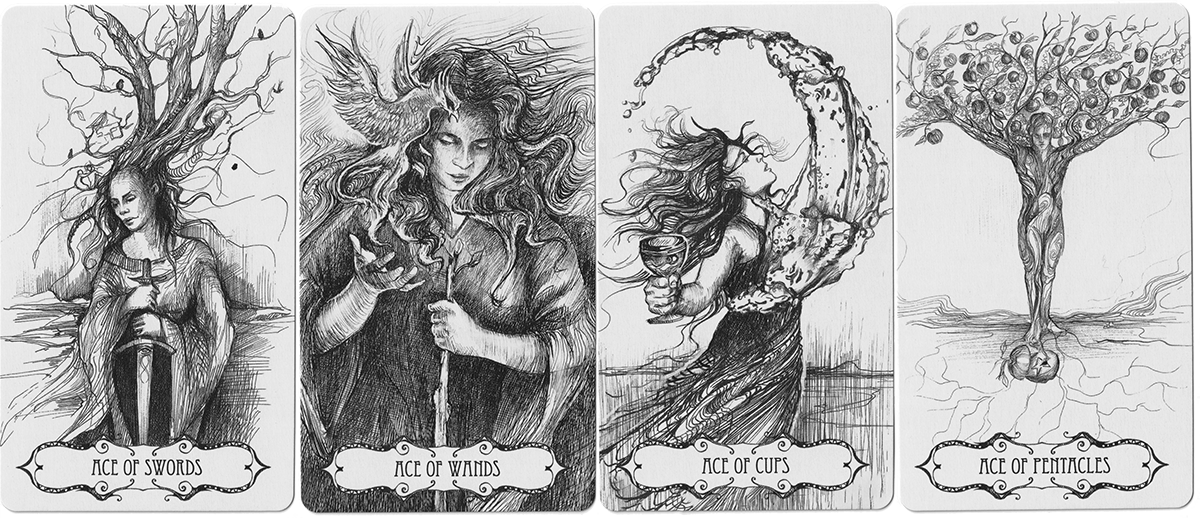 le fool tarot de marseille les 4 as - tarot des abysses Rider Waite smith