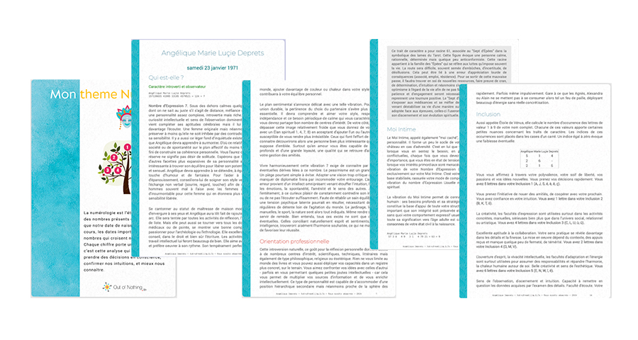 thème numérologique, étude numérologique