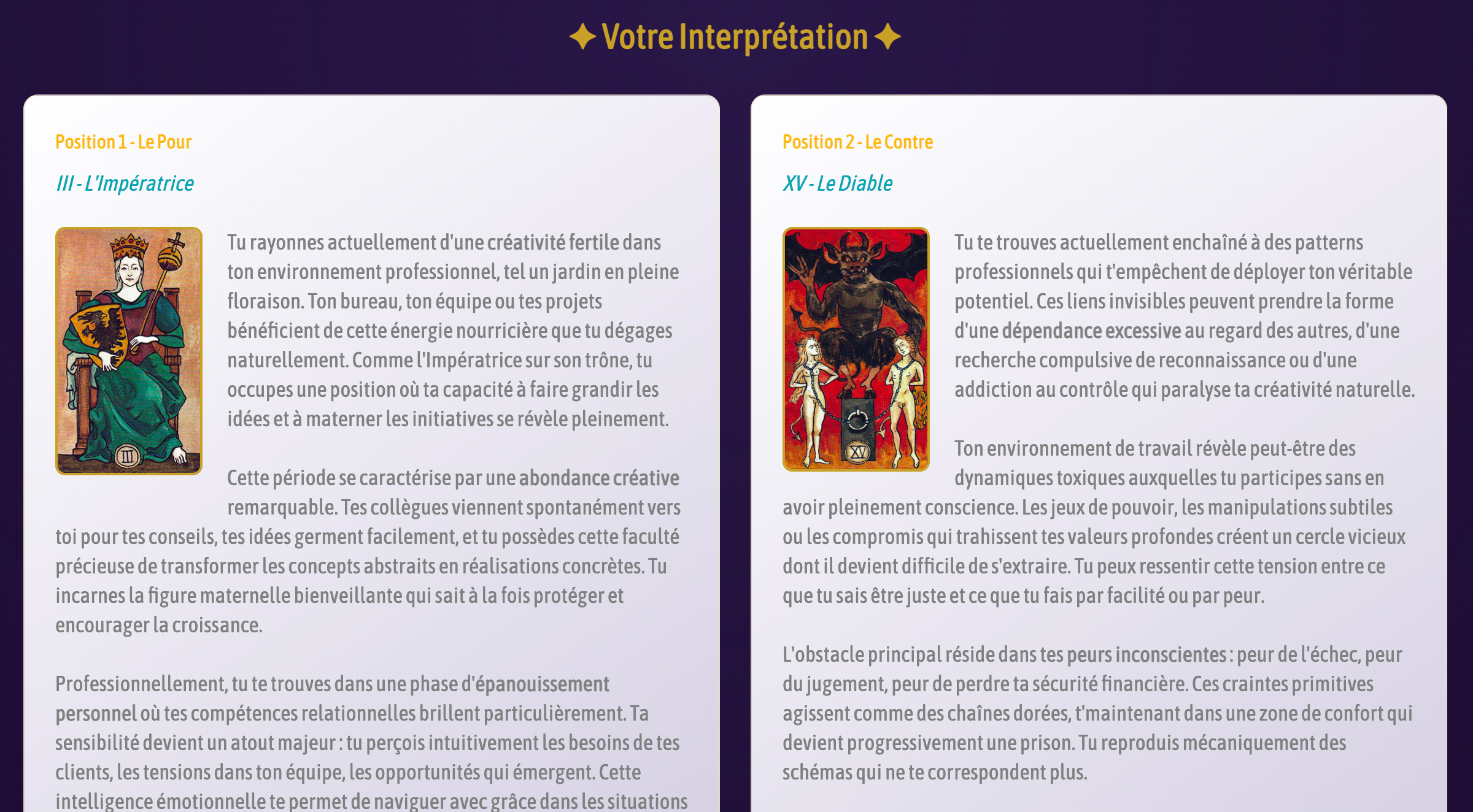 Obtenez votre interprétation